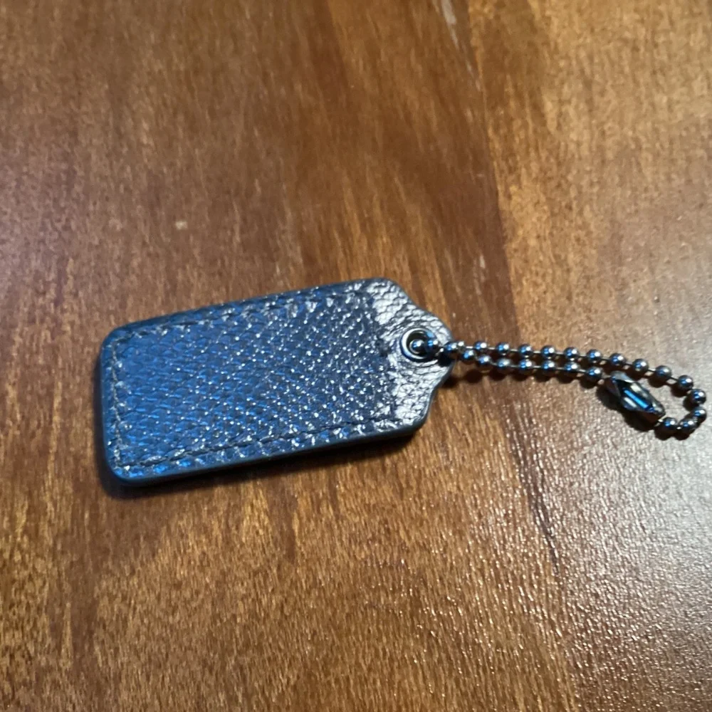 Coach Leather Gray Bag Tag/Hang Tag